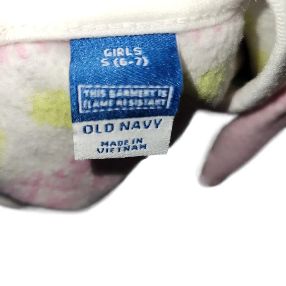 Old Navy Kids Pajama Set with Pink, Yellow, and Blue Patterns